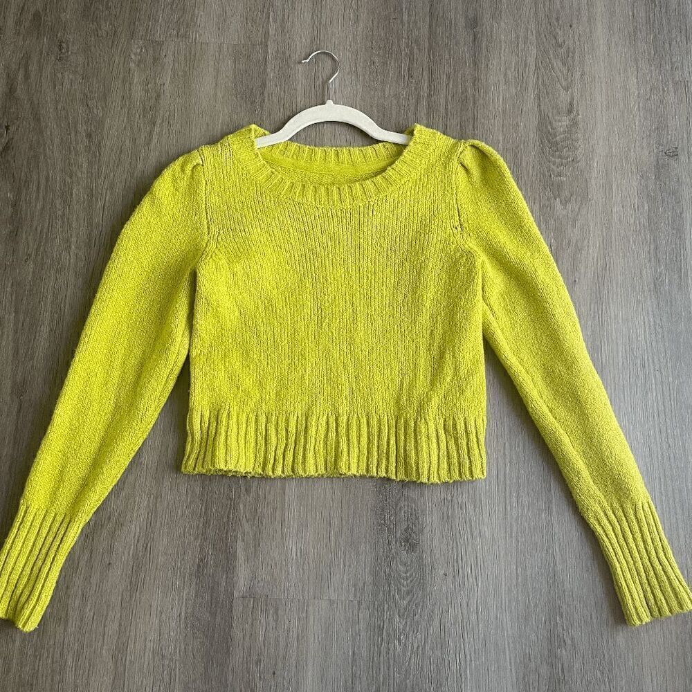 Anthropologie Mauve Crewneck Puff-sleeve Sweater XSmall​​​​​​ - Picture 3 of 9